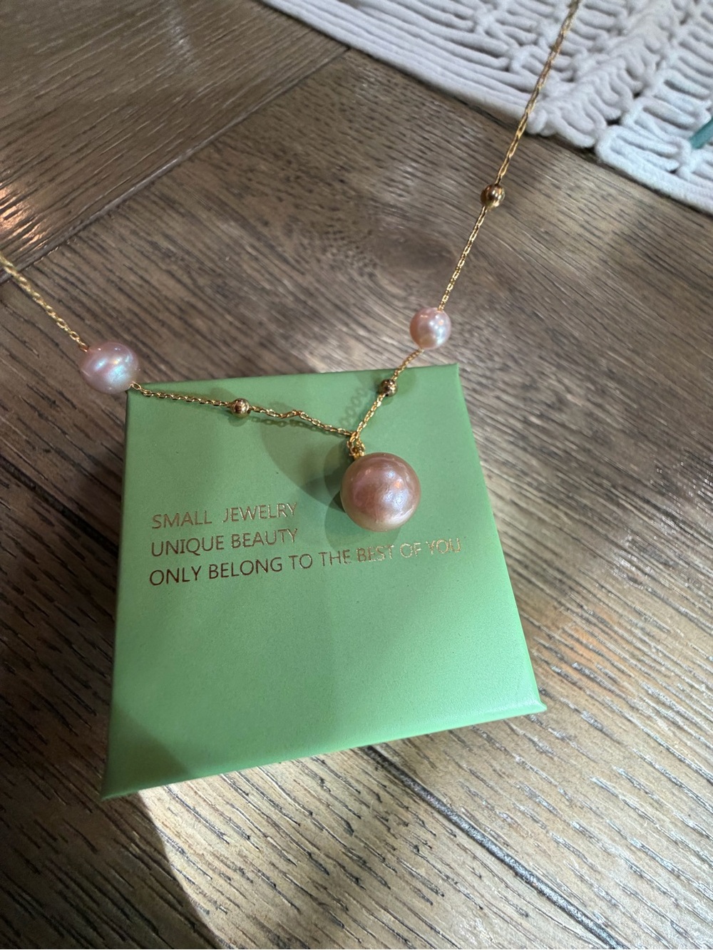 Fresh Water Pearl Stary Nights Gold-Plated Necklace with Gild Pink Pearl Accent